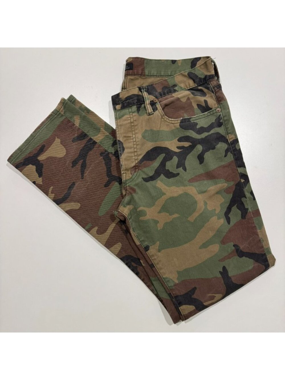 Polo Ralph Lauren Men's Varick Slim Straight Jeans Camo Size 34x34